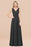 Bridelily Glamorous Chiffon V-Neck Sleeveless Burgundy Bridesmaid Dress with Draped Back