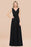 Bridelily Glamorous Chiffon V-Neck Sleeveless Burgundy Bridesmaid Dress with Draped Back