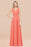 Bridelily Glamorous Chiffon V-Neck Sleeveless Burgundy Bridesmaid Dress with Draped Back