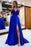 Glamorous Dark Blue Spaghetti Strap Mermaid Prom Dress, Long