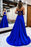 Glamorous Dark Blue Spaghetti Strap Mermaid Prom Dress, Long