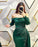 Glamorous Off-the-Shoulder Dark Green Pleated Mermaid Prom Dress