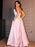 Glamorous Pink Prom Gown with a Flirty Split and Convenient Pockets