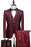 Hot Red Jacquard Three Pieces Shawl Lapel Wedding Suits