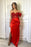 Glamorous Red Jewel Mermaid Prom Dress with Pleats