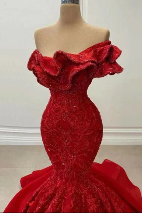 Glamorous Strapless Mermaid Prom Gown at a Special Price