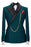 Jared Glamorous Teal Blue Peaked Lapel Two Pieces Prom Suits