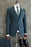 Glenn Glamorous Cyan Peaked Lapel Three Pieces Business Suits