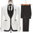 Tanner Glamorous White Jacquard Shawl Lapel Three Pieces Wedding Suits