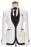 Tanner Glamorous White Jacquard Shawl Lapel Three Pieces Wedding Suits