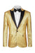 Evan Fancy Champagne Peaked Lapel Sequins Men Suits For Prom