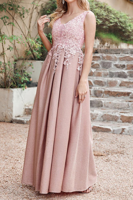 Gorgeous Aline Evening Dress Sleeveless Lace Appliques Bridesmaid Dress - Prom Dresses