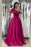 Gorgeous Fuchsia Off-The-Shoulder A-Line Prom Dress with Beadings Online