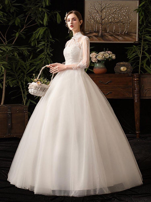 Gorgeous Simple Lace Mermaid Wedding Dress With Sleeves Bridelily