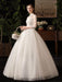 Gorgeous High Collar 3/4 Sleeve Lace-Up Ball Gown Wedding Dresses - wedding dresses