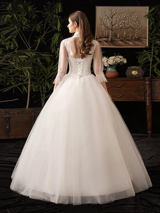 Gorgeous Simple Lace Mermaid Wedding Dress With Sleeves Bridelily