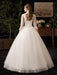 Gorgeous High Collar 3/4 Sleeve Lace-Up Ball Gown Wedding Dresses - wedding dresses