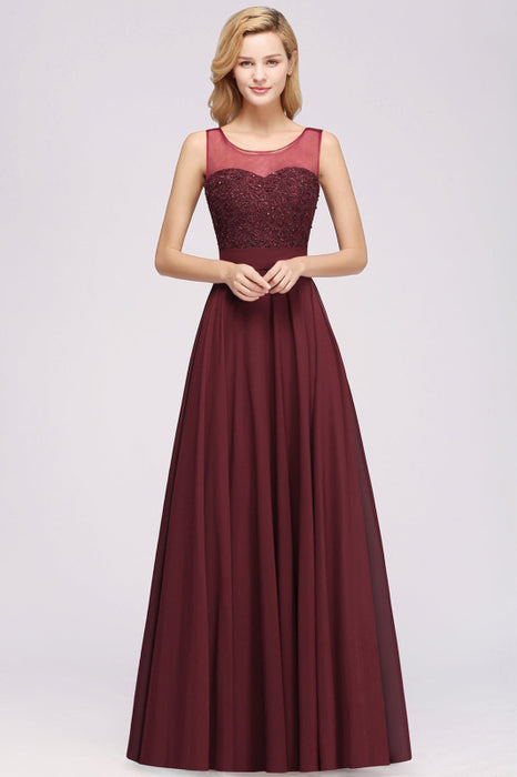 Bridelily Gorgeous Lace Jewel Affordable Pink Bridesmaid Dress with Beadings