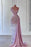 Gorgeous One Shoulder Mermaid Prom Dress with Split Beadings