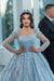 Gorgeous Satin A-Line Wedding Dresses Long Sleeves Square Neck Tulle Appliques Bridal Dress - Wedding Dresses