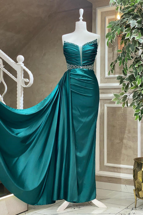 Gorgeous Strapless Beaded Mermaid Prom Dress