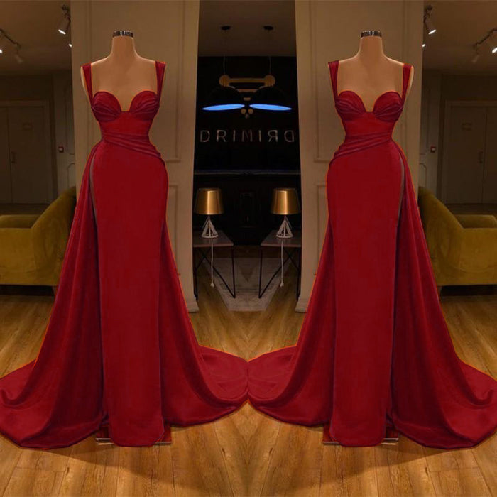 Gorgeous Sweetheart Sleeveless Long Slit Mermaid Prom Dress