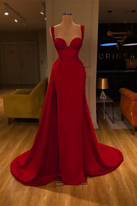 Gorgeous Sweetheart Sleeveless Long Slit Mermaid Prom Dress