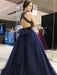 Gown Sleeveless Halter Sweep/Brush Train With Beading Tulle Dresses - Prom Dresses