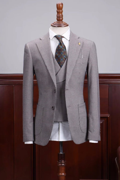 Dana Wonderful Gray Notched Lapel Three Pieces Business Suits