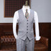 Boyd Formal Gray Notched Lapel Three Pieces Business Suits