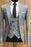 Ralap Classic Gray Peaked Lapel Three Pieces Plaid Business Suits