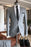 Howar Gray Striped Notched Lapel Two  Pieces Newest Business Suits