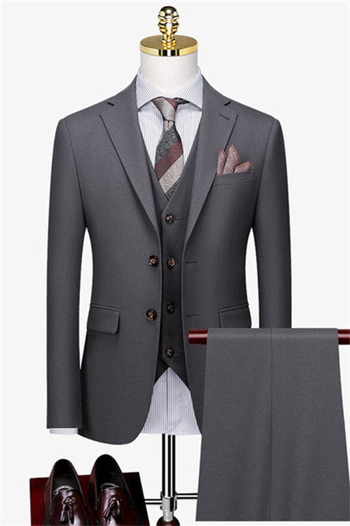 Matthew Formal Gray Three Pieces Fashion Business Suits