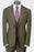 Powell Green Peaked Lapel Three Pieces Business Men Suits