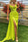 Green Spaghetti-Straps Mermaid Prom Dress with Split