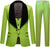 Lou Stylish Green Three Pieces Jacquard Wedding Suits With Black Velvet Shawl Lapel