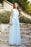 Halter Chiffon Aline Bridesmaid Dress with Sash Elegant Floor Length Formal Dress - Sky Blue / US 2 - Prom Dresses