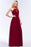 Bridelily Burgundy Spaghetti Straps Long Bridesmaid Dress with Beading Sash