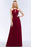 Bridelily Burgundy Spaghetti Straps Long Bridesmaid Dress with Beading Sash