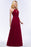 Bridelily Burgundy Spaghetti Straps Long Bridesmaid Dress with Beading Sash