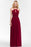 Bridelily Burgundy Spaghetti Straps Long Bridesmaid Dress with Beading Sash