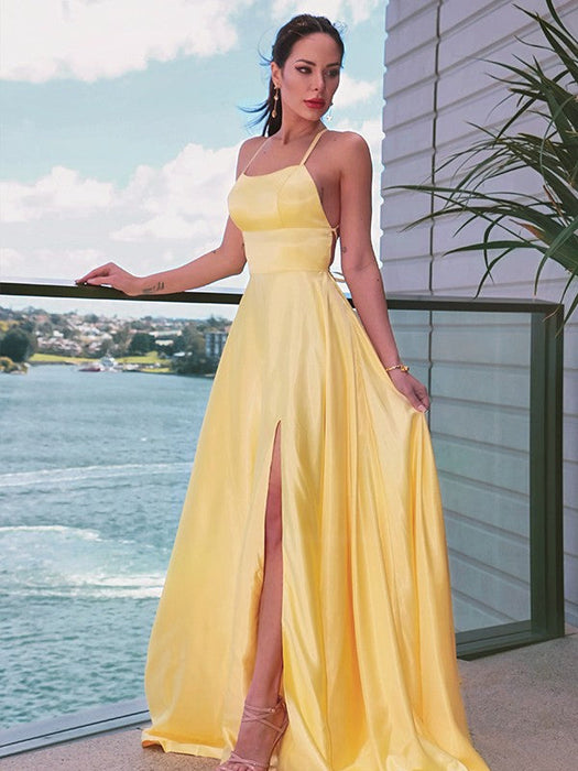 Halter Neck Prom Gown with Daring Split
