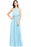 Halter Ruffle Chiffon Bridesmaid Dress Floor Length Casual Wear Dress - Sky Blue / S - Prom Dresses