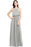 Halter Ruffle Chiffon Bridesmaid Dress Floor Length Casual Wear Dress - Silver / S - Prom Dresses