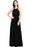 Halter Ruffle Chiffon Bridesmaid Dress Floor Length Casual Wear Dress - Black / S - Prom Dresses