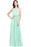 Halter Ruffle Chiffon Bridesmaid Dress Floor Length Casual Wear Dress - Mint / S - Prom Dresses