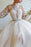 High Collar Mermaid Evening Dress With Flowers Split White Long Sleeves