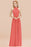 Bridelily Gorgeous High-Neck Halter Backless Bridesmaid Dress Dusty Rose Chiffon Maid of Honor Dress