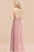 Bridelily Gorgeous High-Neck Halter Backless Bridesmaid Dress Dusty Rose Chiffon Maid of Honor Dress