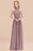 Bridelily Gorgeous High-Neck Halter Backless Bridesmaid Dress Dusty Rose Chiffon Maid of Honor Dress